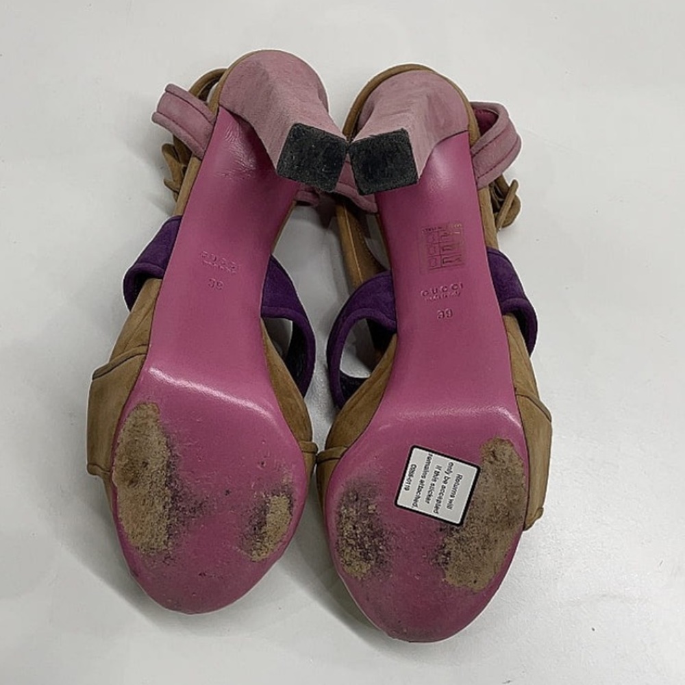 Authentic Gucci Two Tone Suede Platform Heels - Picture 6 of 13